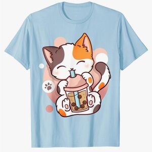 Boba Tea Cat Tshirt Kawaii - NWOT Medium